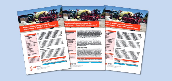 Nouvelle fiche thématique AGRIDEA pour les agriculteurs : Place de remplissage et nettoyage des pulvérisateurs